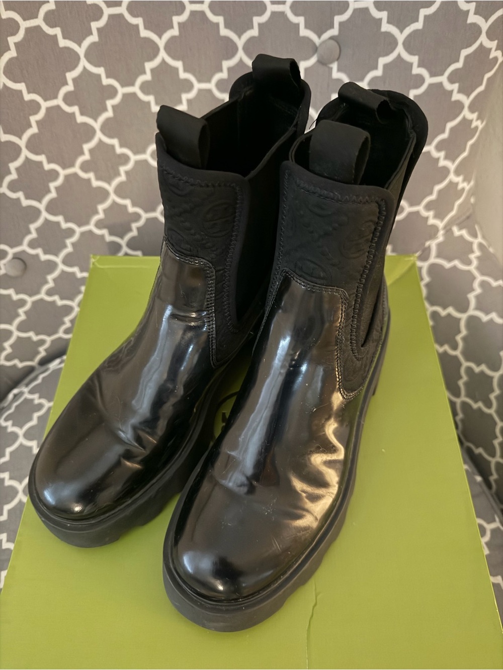 Tory Burch Monogram Black Chelsea Boot
